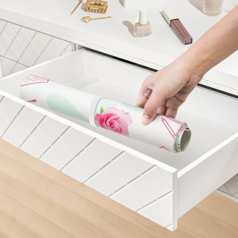 Aphlos Dual-Sided Waterproof Synthetic Leather Makeup Mat for Desk, Makeup Station, Crafts, Multi-Use Scratch & Stain Resistant Surface Protector Pad for Vanity, Desktop, Craft Table (White Cartoon) - Image 5